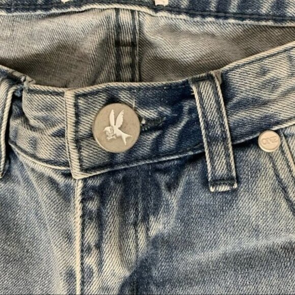 One Teaspoon Freebirds Skinny Jeans Distressed Denim ankle Zip Lowrise acid wash - Picture 12 of 16